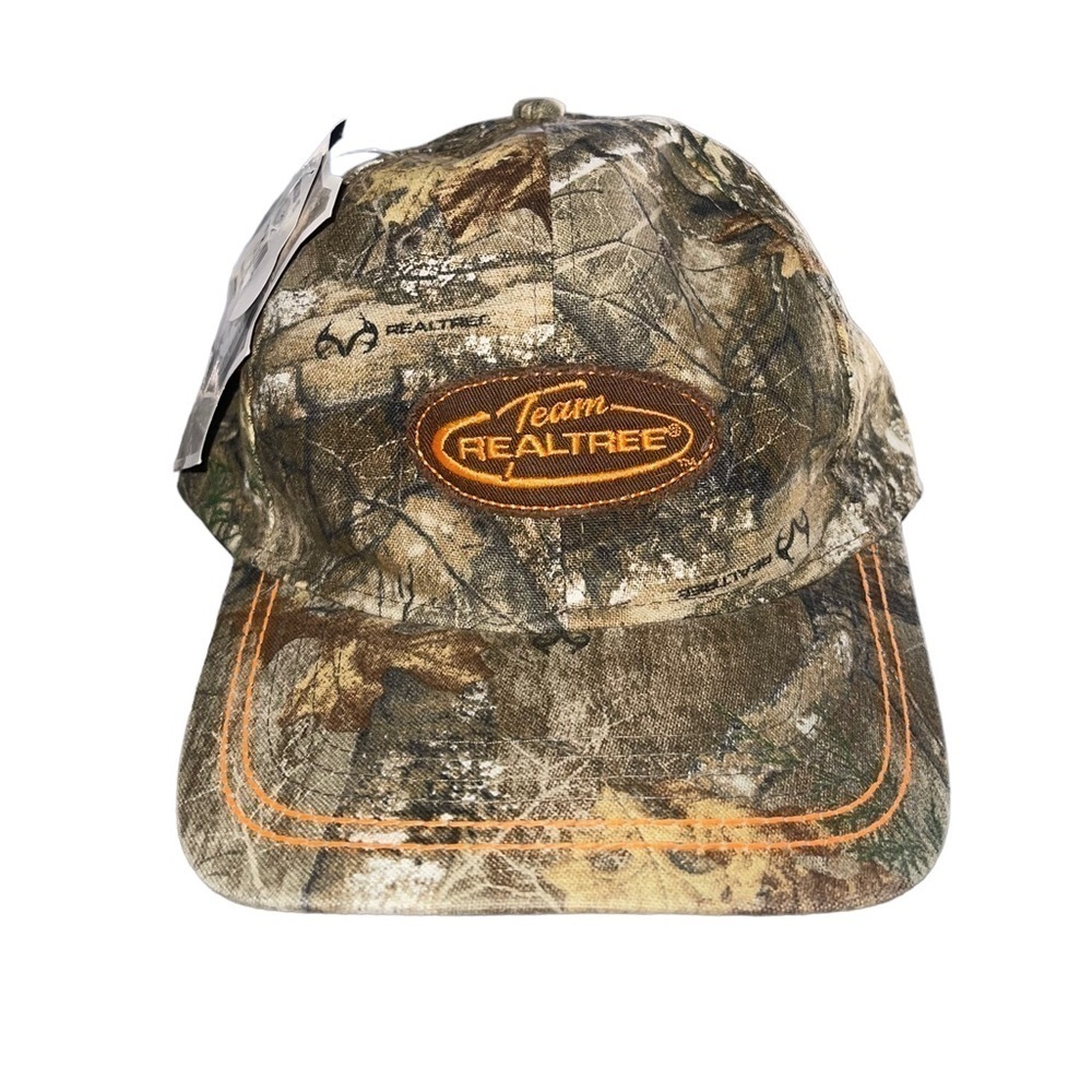 NWT Pugs Gear Team REALTREE Trucker Cap Hat Orange Thread Snapback Camouflage.